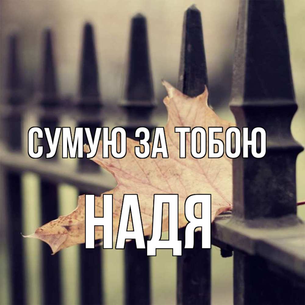 Открытка на каждый день з підписом, Надя Сумую за тобою очень скучно Прикольна листівка з побажанням онлайн скачати безкоштовно 