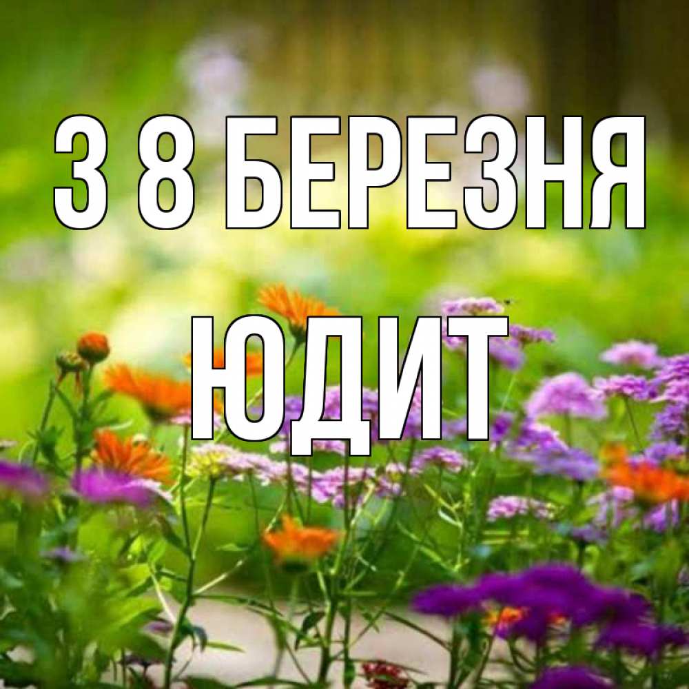 Открытка на каждый день з підписом, Юдит З 8 БЕРЕЗНЯ цветы Прикольна листівка з побажанням онлайн скачати безкоштовно 