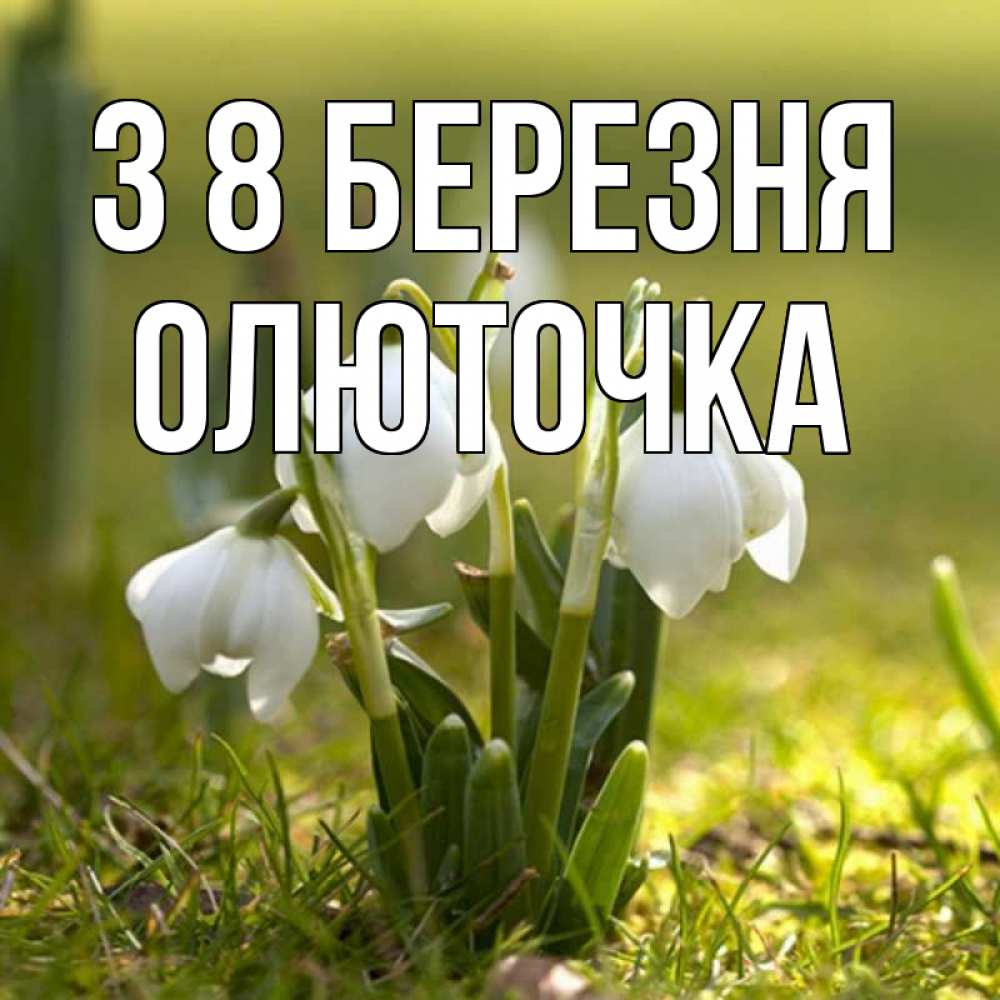 Открытка на каждый день з підписом, Олюточка З 8 БЕРЕЗНЯ ранние цветы 2 Прикольна листівка з побажанням онлайн скачати безкоштовно 