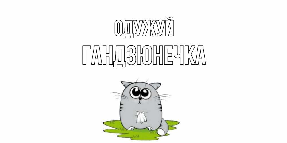 Открытка на каждый день з підписом, Гандзюнечка Одужуй кот и открытки про выздоровление Прикольна листівка з побажанням онлайн скачати безкоштовно 