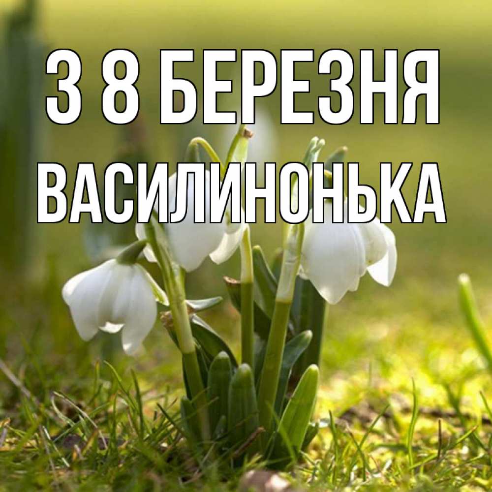 Открытка на каждый день з підписом, Василинонька З 8 БЕРЕЗНЯ ранние цветы 2 Прикольна листівка з побажанням онлайн скачати безкоштовно 