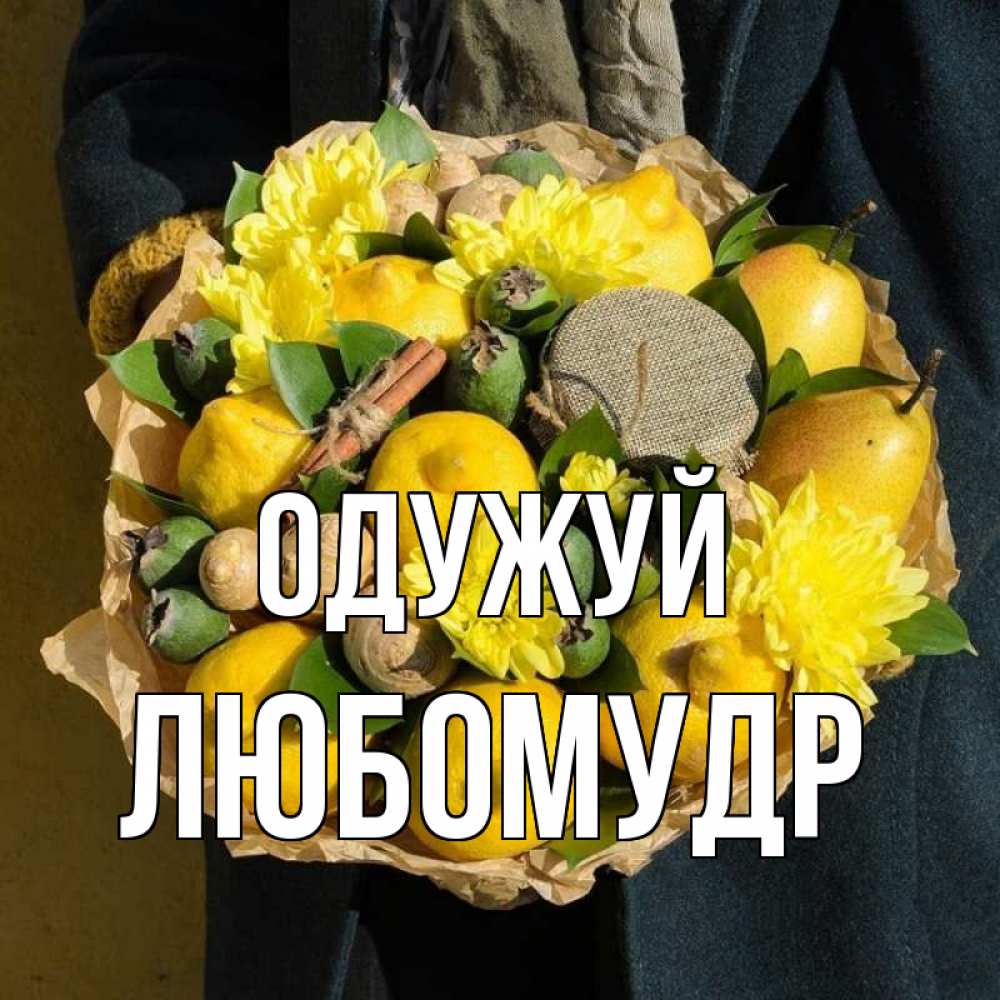Открытка на каждый день з підписом, Любомудр Одужуй букет витаминов Прикольна листівка з побажанням онлайн скачати безкоштовно 