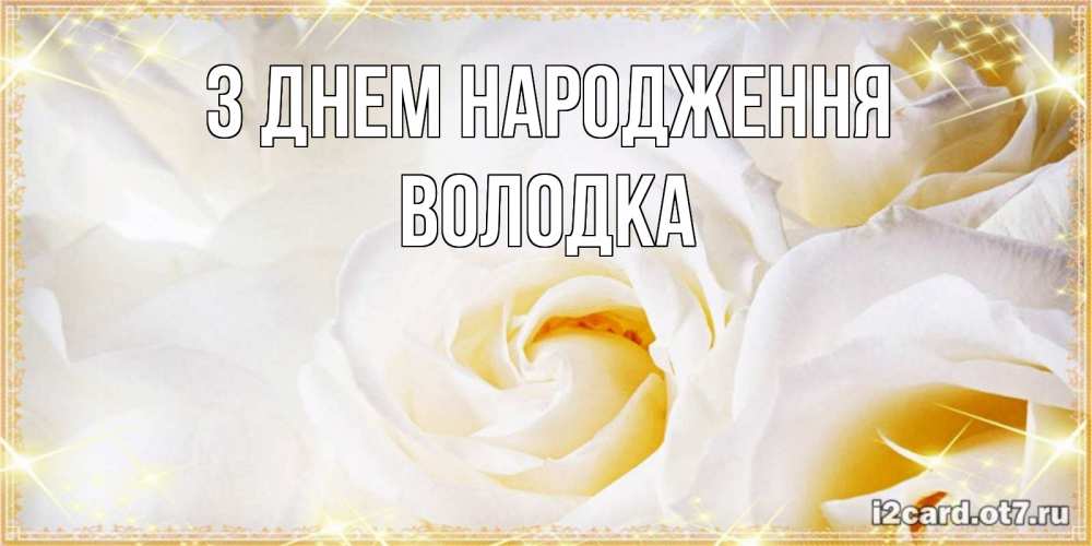 Открытка на каждый день з підписом, Володка З Днем народження красивые розы и капли росы на этих чудесных цветах Прикольна листівка з побажанням онлайн скачати безкоштовно 