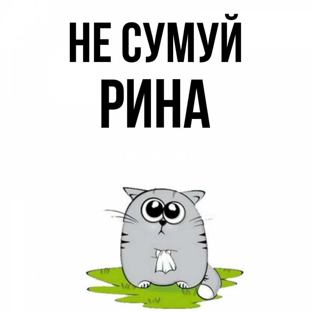 Открытка на каждый день з підписом, Рина Не сумуй грустный котяра Прикольна листівка з побажанням онлайн скачати безкоштовно 