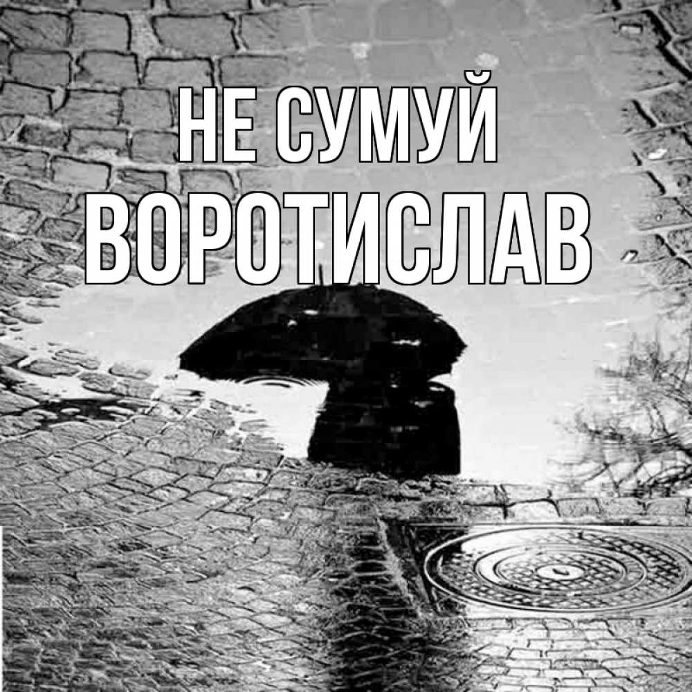 Открытка на каждый день з підписом, Воротислав Не сумуй отражение в луже Прикольна листівка з побажанням онлайн скачати безкоштовно 