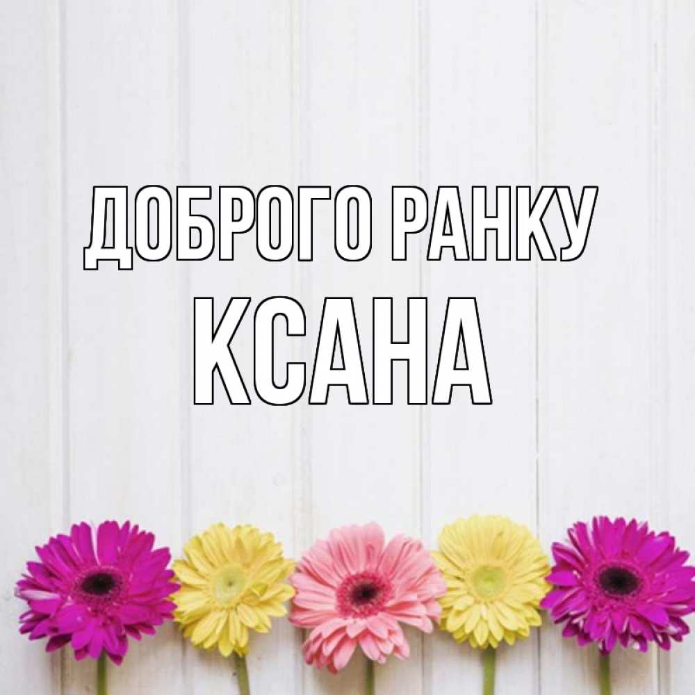 Открытка на каждый день з підписом, Ксана Доброго ранку красный желтый и розовый цветок Прикольна листівка з побажанням онлайн скачати безкоштовно 