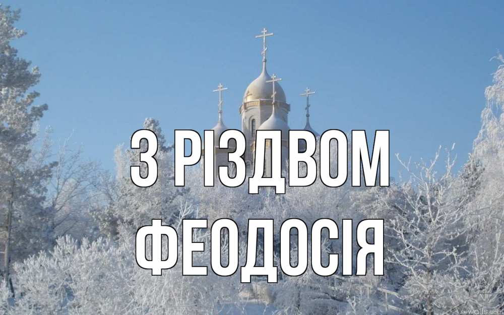 Открытка на каждый день з підписом, Феодосія З Різдвом храм, зима, лес, церковь Прикольна листівка з побажанням онлайн скачати безкоштовно 