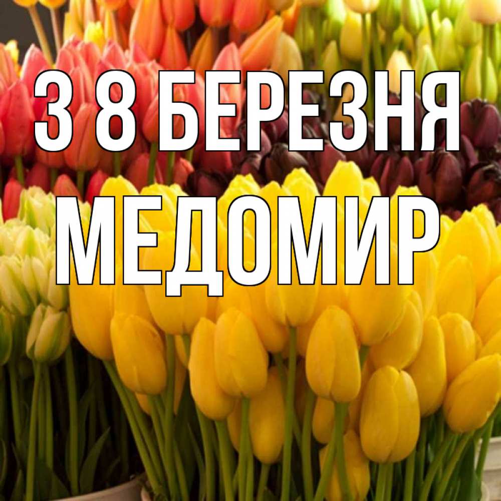 Открытка на каждый день з підписом, Медомир З 8 БЕРЕЗНЯ цветы Прикольна листівка з побажанням онлайн скачати безкоштовно 