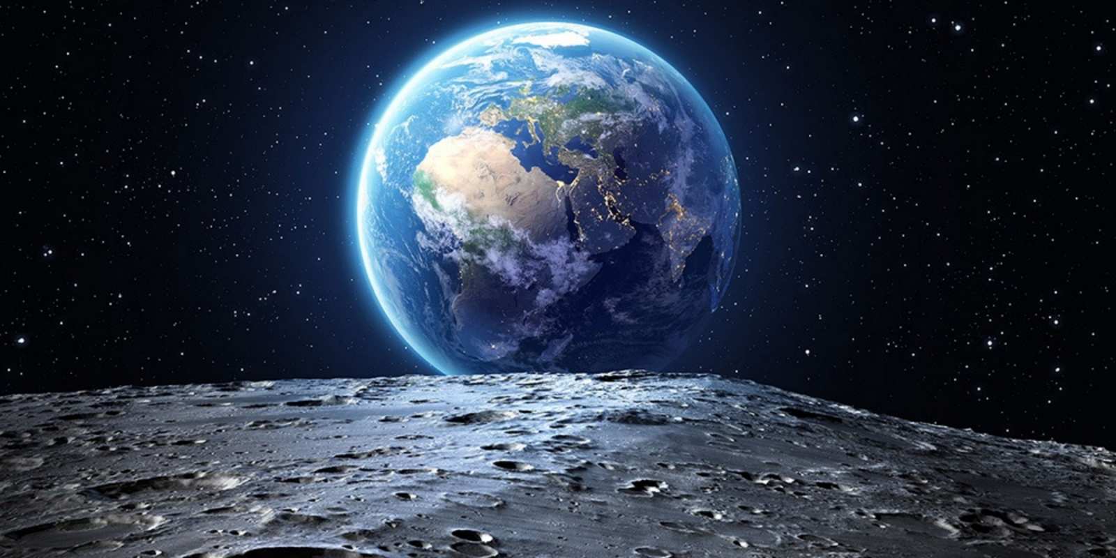 Открытка земля с луны красивая космическая открытка На добраніч 