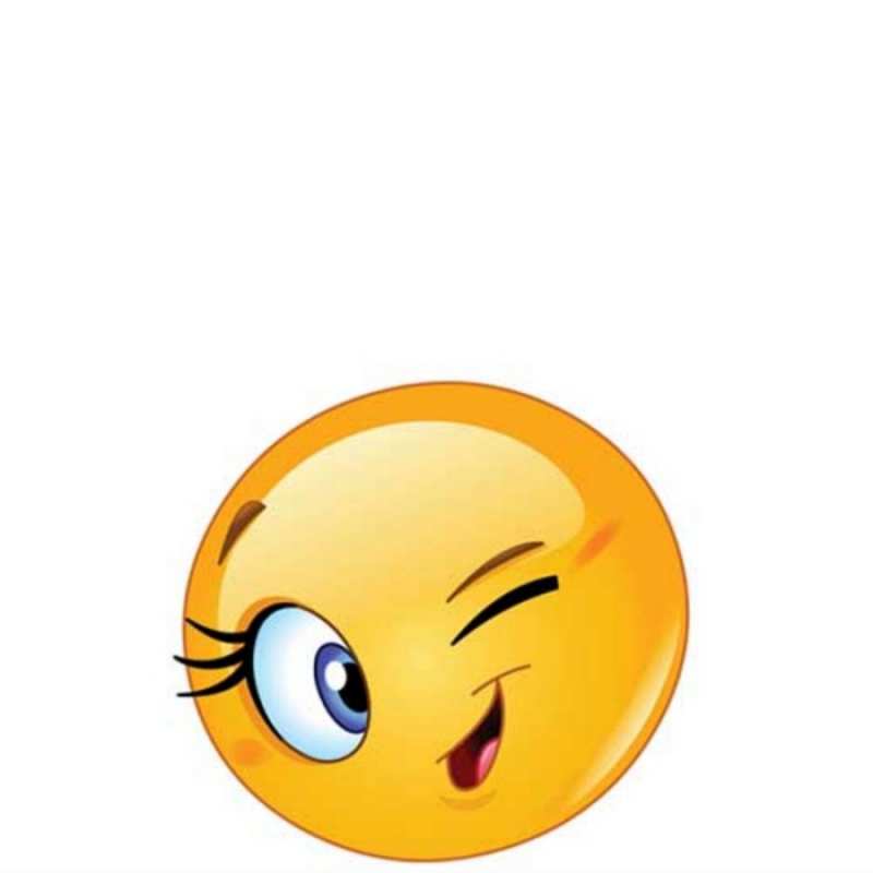 Открытка смайл подмигивает и выражает благодарность открытка с подмигивающим смайлом Дякую 