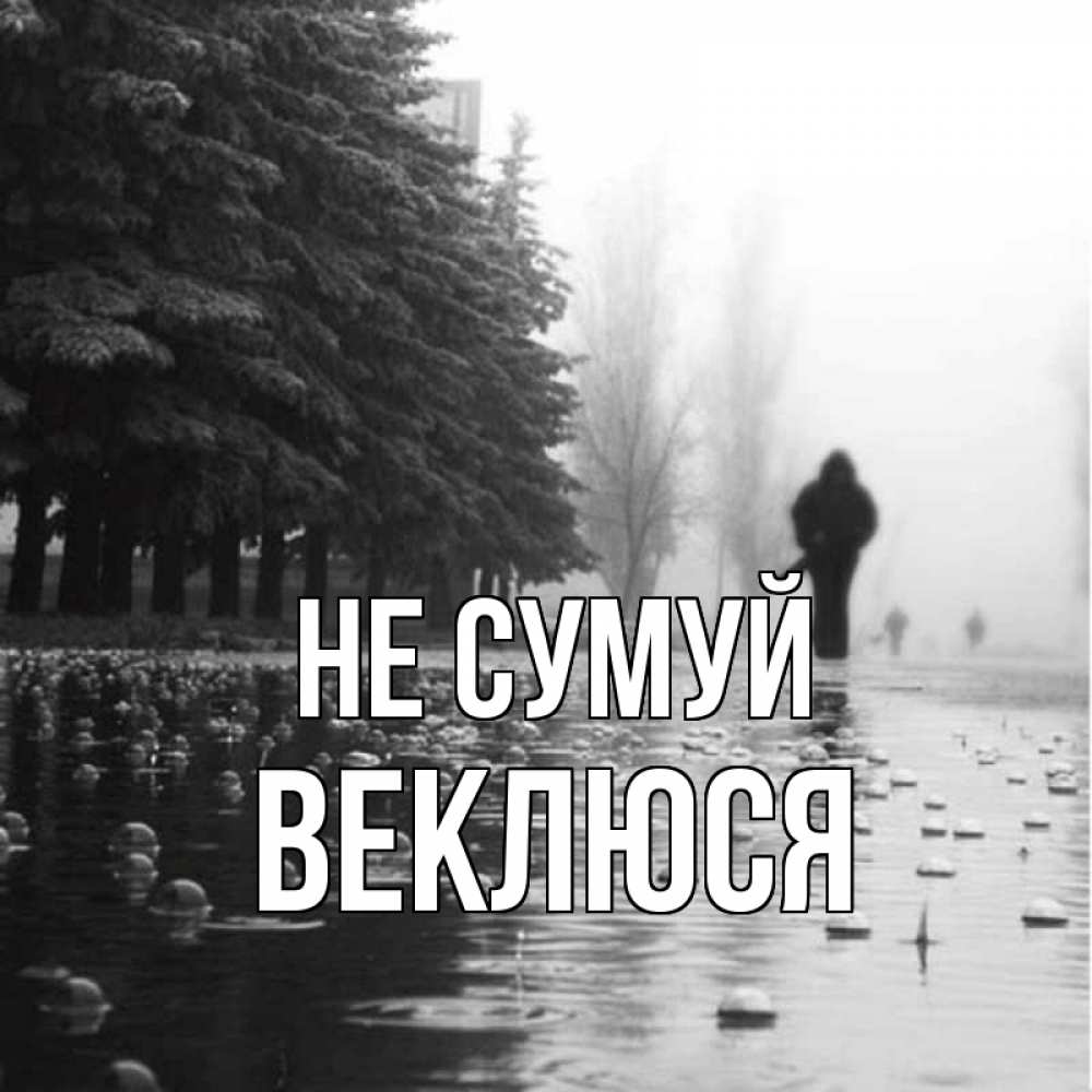 Открытка на каждый день з підписом, Веклюся Не сумуй улица под дождем Прикольна листівка з побажанням онлайн скачати безкоштовно 