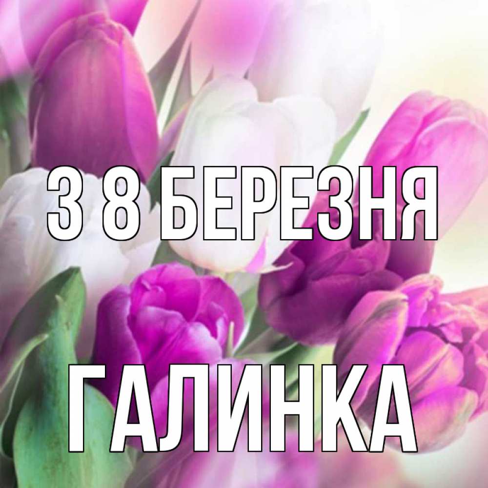Открытка на каждый день з підписом, Галинка З 8 БЕРЕЗНЯ весна 1 Прикольна листівка з побажанням онлайн скачати безкоштовно 