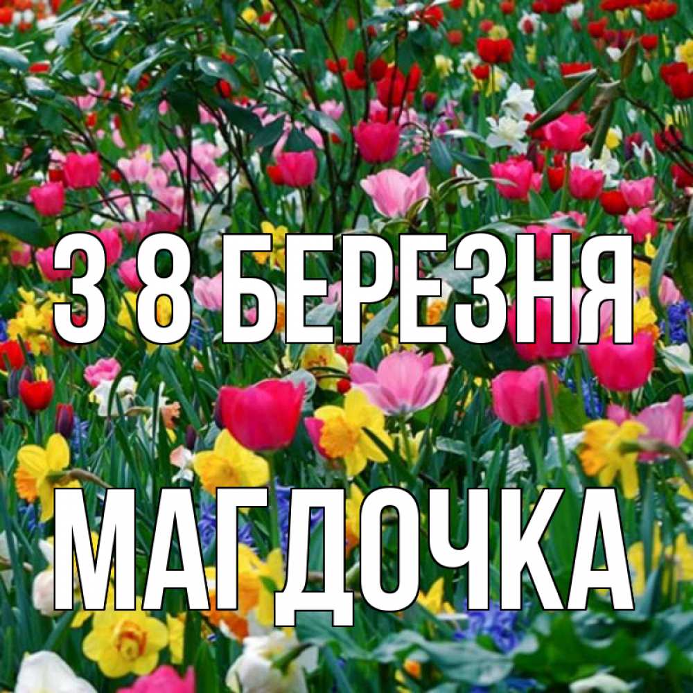 Открытка на каждый день з підписом, Магдочка З 8 БЕРЕЗНЯ с международным женским днем поздравления для женщины Прикольна листівка з побажанням онлайн скачати безкоштовно 