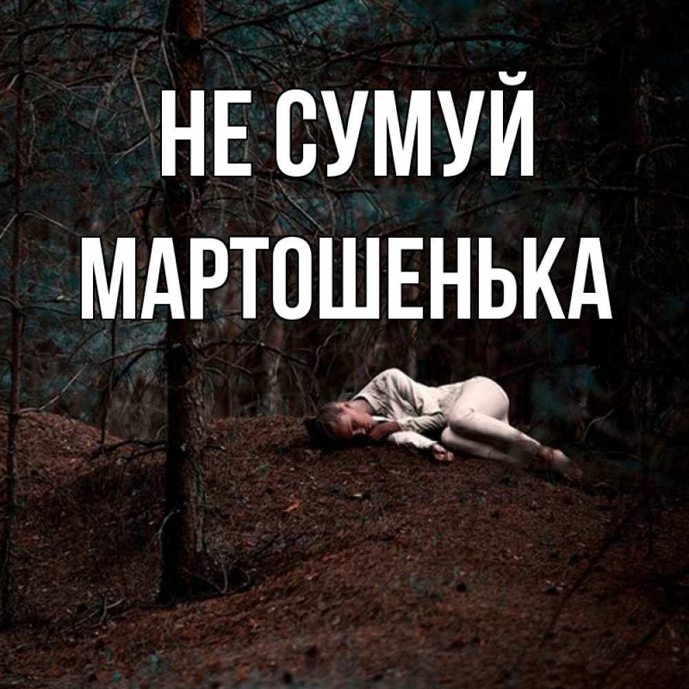 Открытка на каждый день з підписом, Мартошенька Не сумуй лес Прикольна листівка з побажанням онлайн скачати безкоштовно 