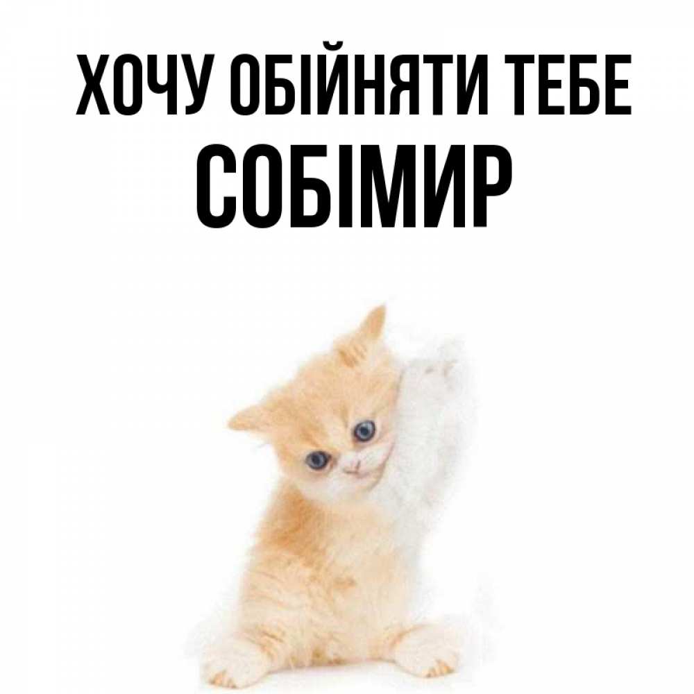 Открытка на каждый день з підписом, Собімир Хочу обійняти тебе я хочу очень скорее обнимаешек Прикольна листівка з побажанням онлайн скачати безкоштовно 