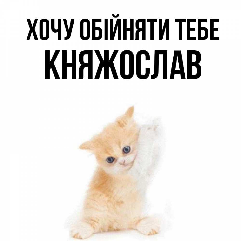 Открытка на каждый день з підписом, Княжослав Хочу обійняти тебе я хочу очень скорее обнимаешек Прикольна листівка з побажанням онлайн скачати безкоштовно 