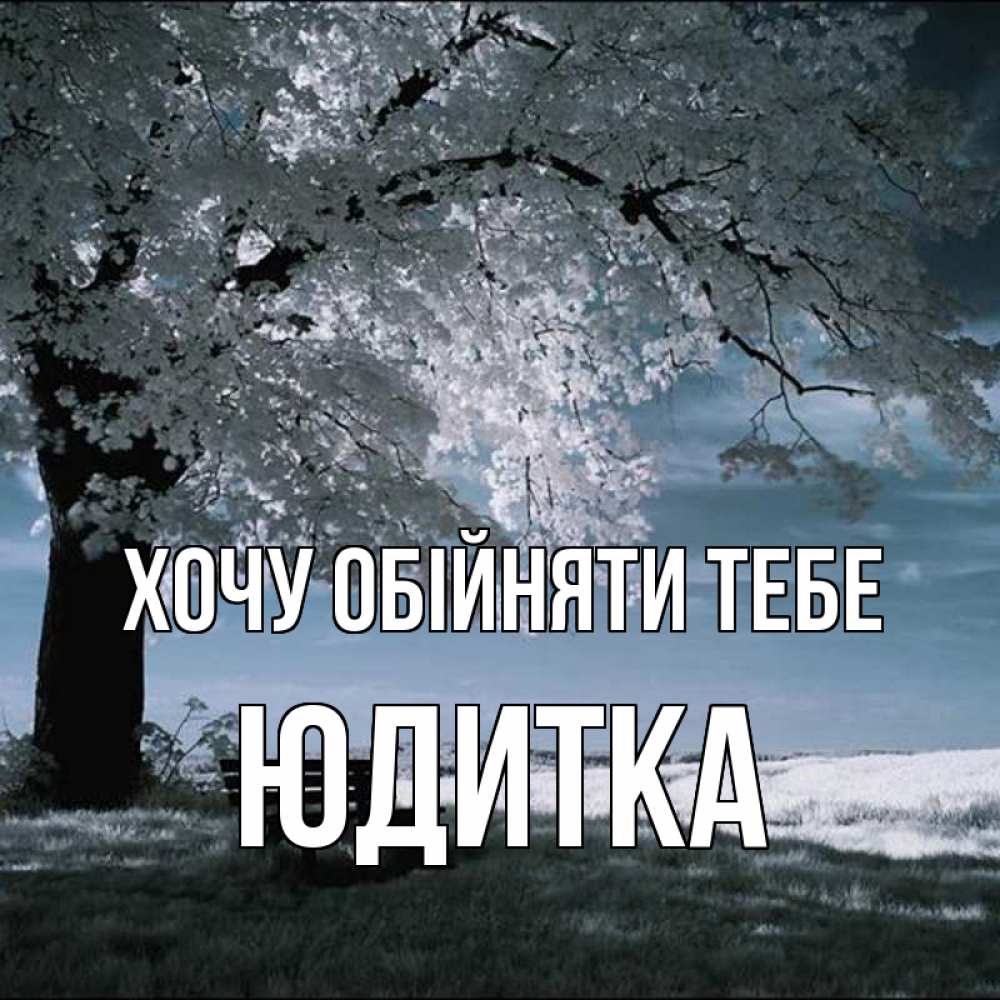 Открытка на каждый день з підписом, Юдитка Хочу обійняти тебе дерево Прикольна листівка з побажанням онлайн скачати безкоштовно 