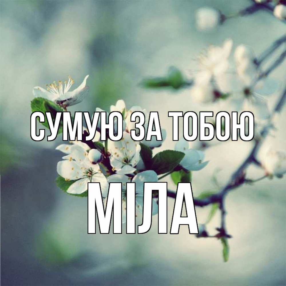 Открытка на каждый день з підписом, Міла Сумую за тобою весна Прикольна листівка з побажанням онлайн скачати безкоштовно 