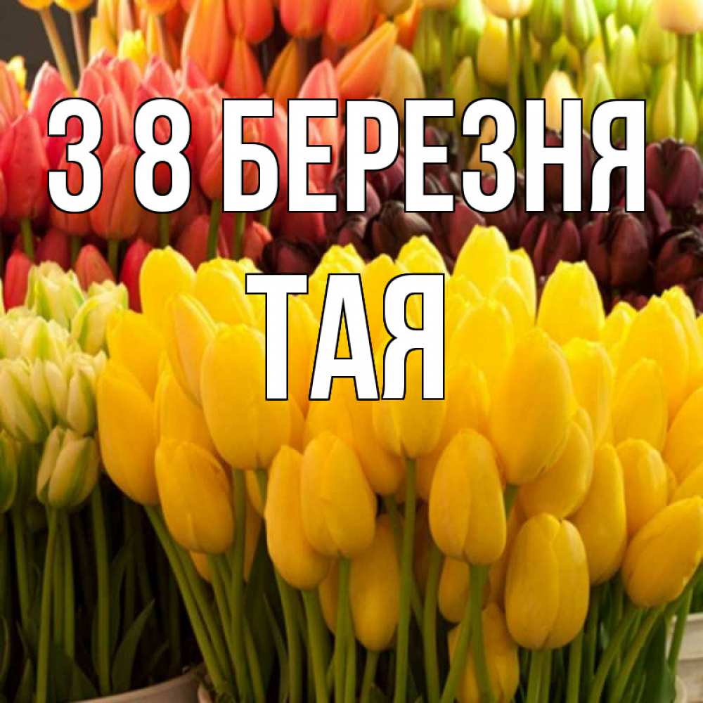 Открытка на каждый день з підписом, Тая З 8 БЕРЕЗНЯ цветы Прикольна листівка з побажанням онлайн скачати безкоштовно 