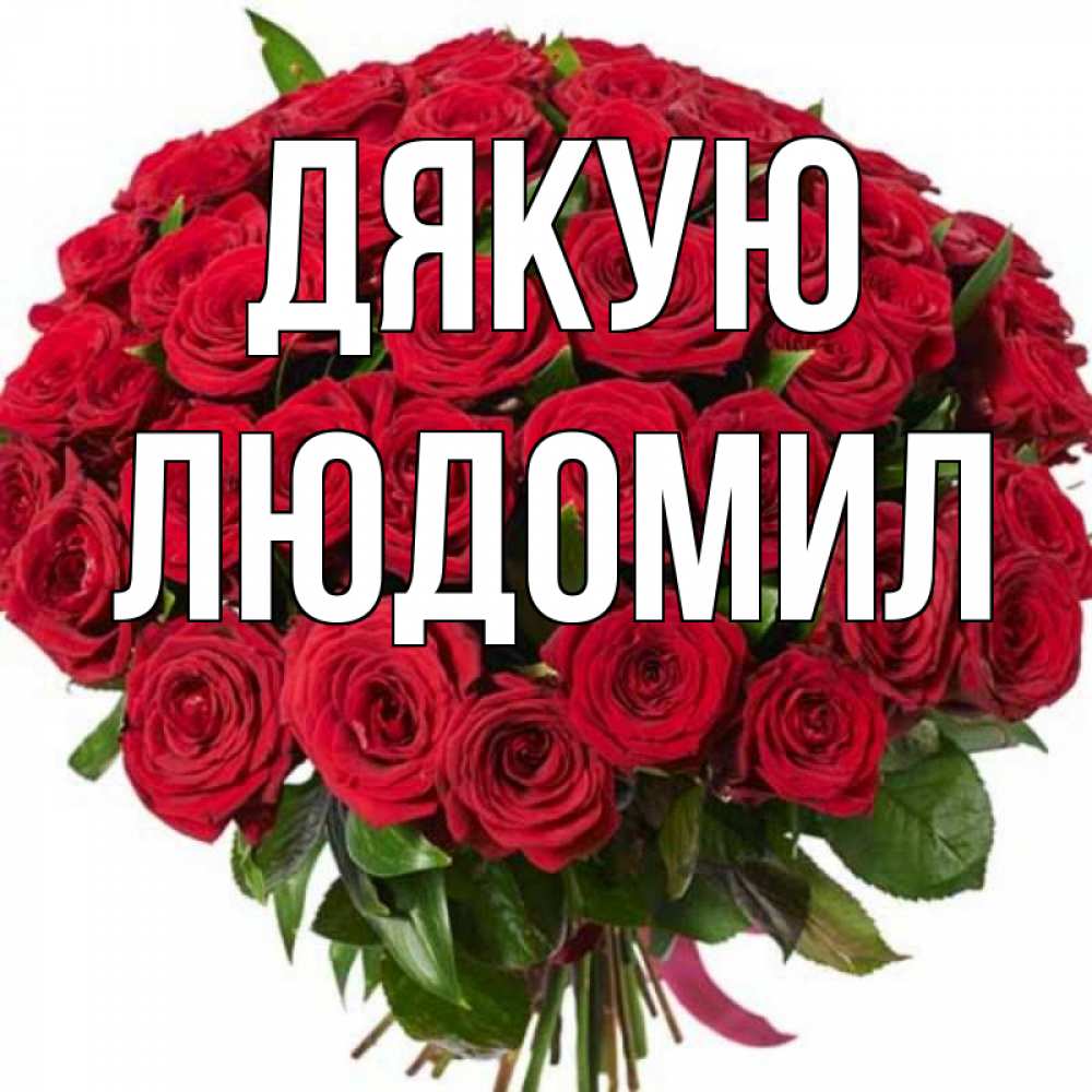 Открытка на каждый день з підписом, Людомил Дякую букет красных роз Прикольна листівка з побажанням онлайн скачати безкоштовно 