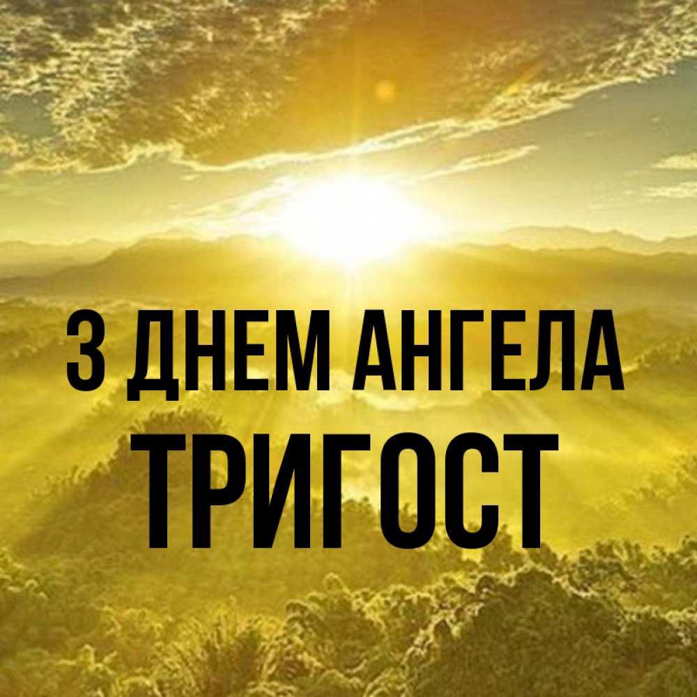 Открытка на каждый день з підписом, Тригост З Днем ангела леса и небо в желтом Прикольна листівка з побажанням онлайн скачати безкоштовно 