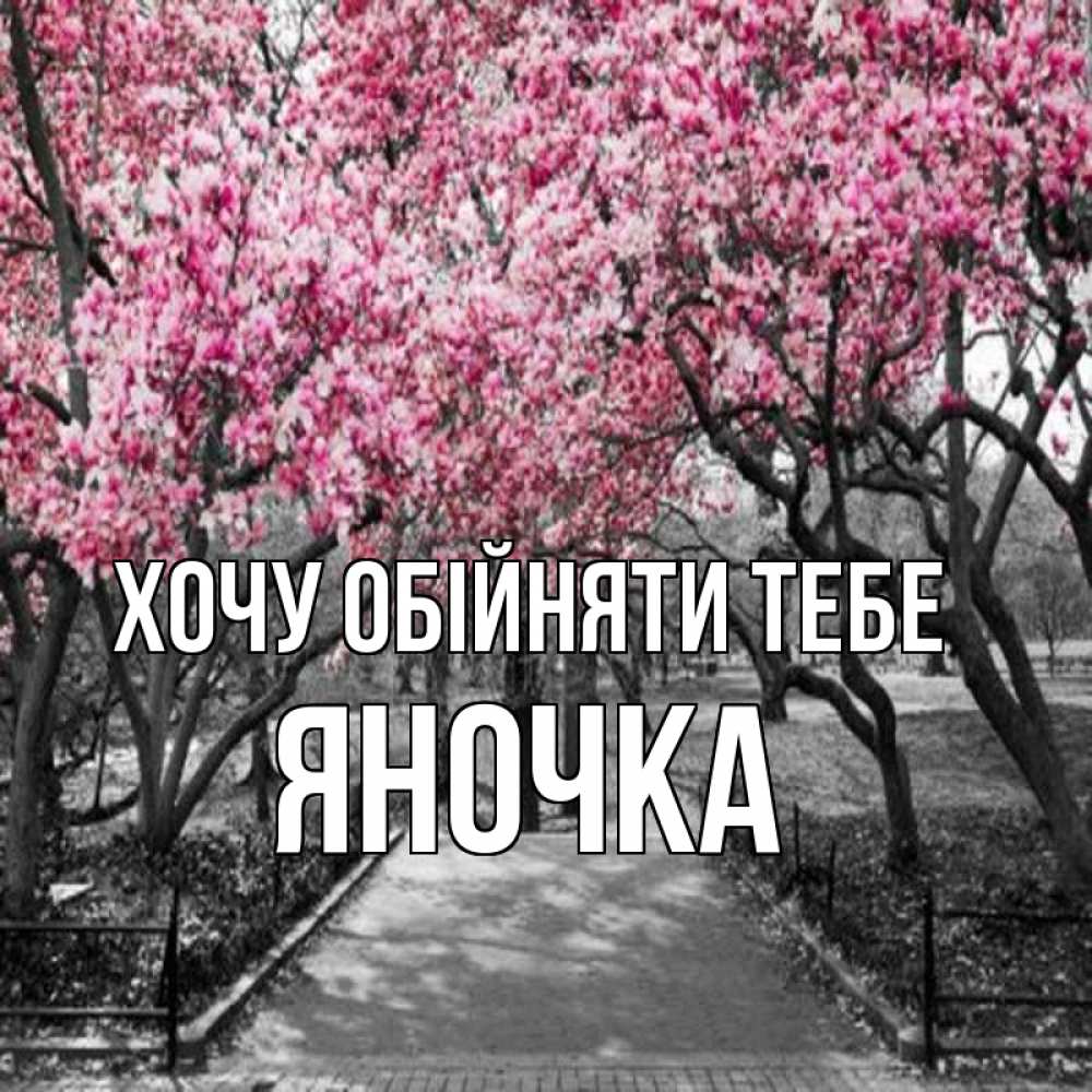 Открытка на каждый день з підписом, Яночка Хочу обійняти тебе обработанное фото Прикольна листівка з побажанням онлайн скачати безкоштовно 