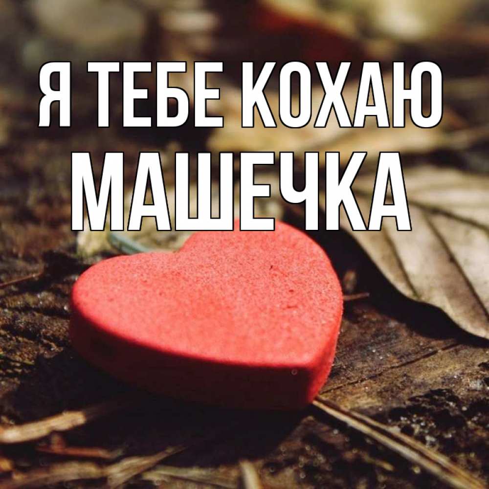 Открытка на каждый день з підписом, Машечка Я тебе кохаю листья деревье 4 Прикольна листівка з побажанням онлайн скачати безкоштовно 