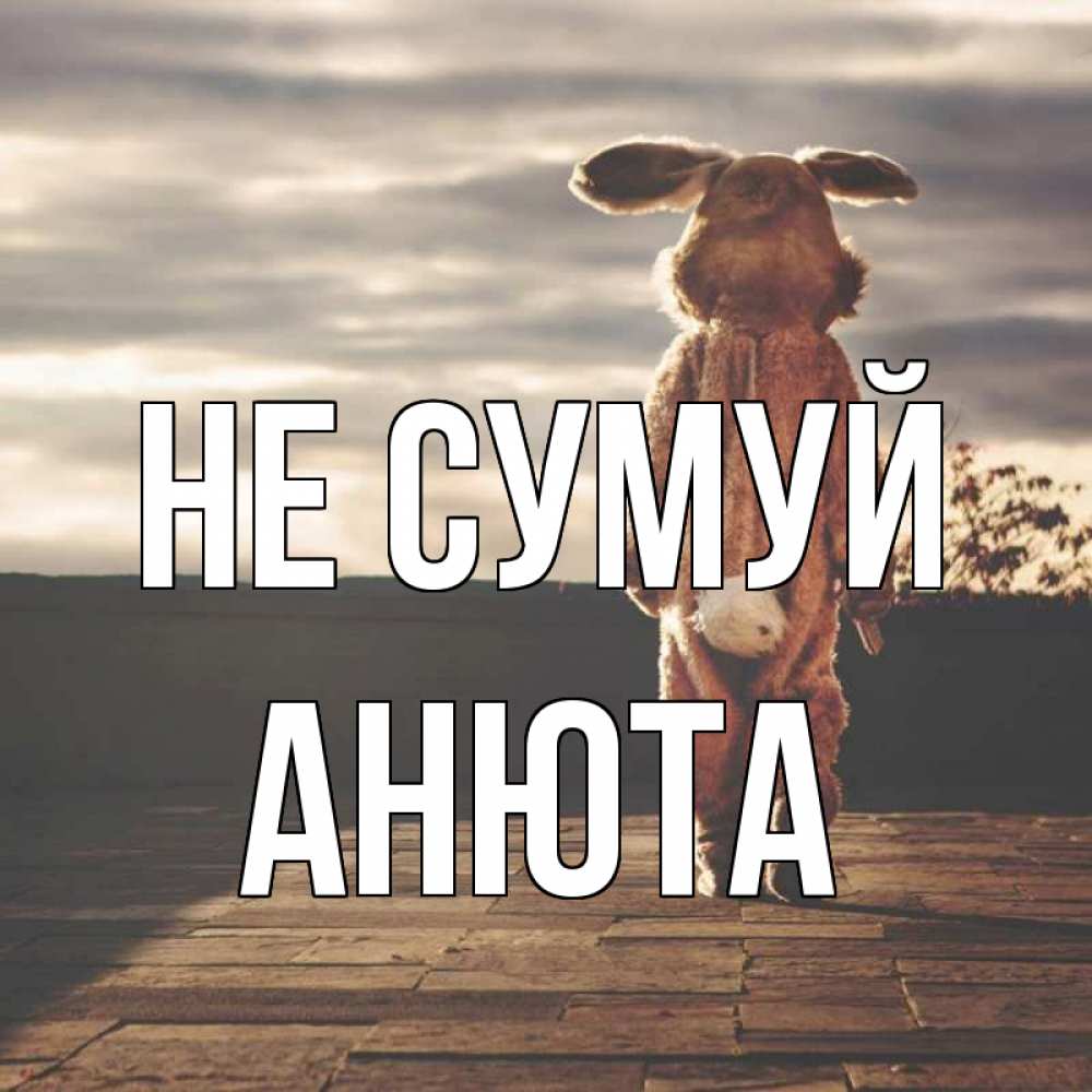 Открытка на каждый день з підписом, Анюта Не сумуй со спины Прикольна листівка з побажанням онлайн скачати безкоштовно 