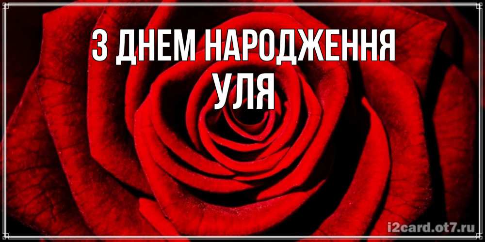 Открытка на каждый день з підписом, Уля З Днем народження алая роза Прикольна листівка з побажанням онлайн скачати безкоштовно 