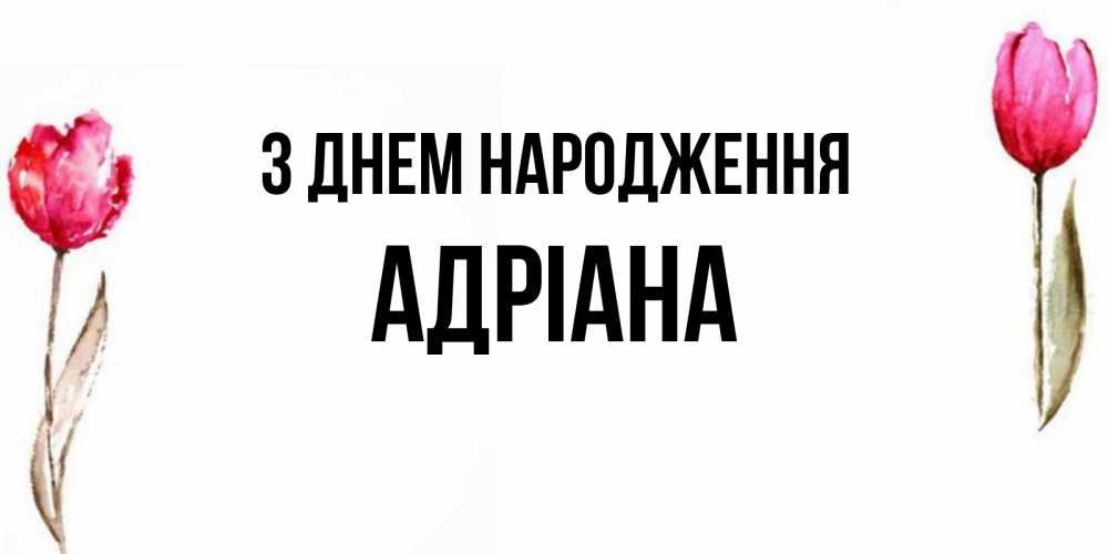 Открытка на каждый день з підписом, Адріана З Днем народження открытки акварелью с цветами Прикольна листівка з побажанням онлайн скачати безкоштовно 