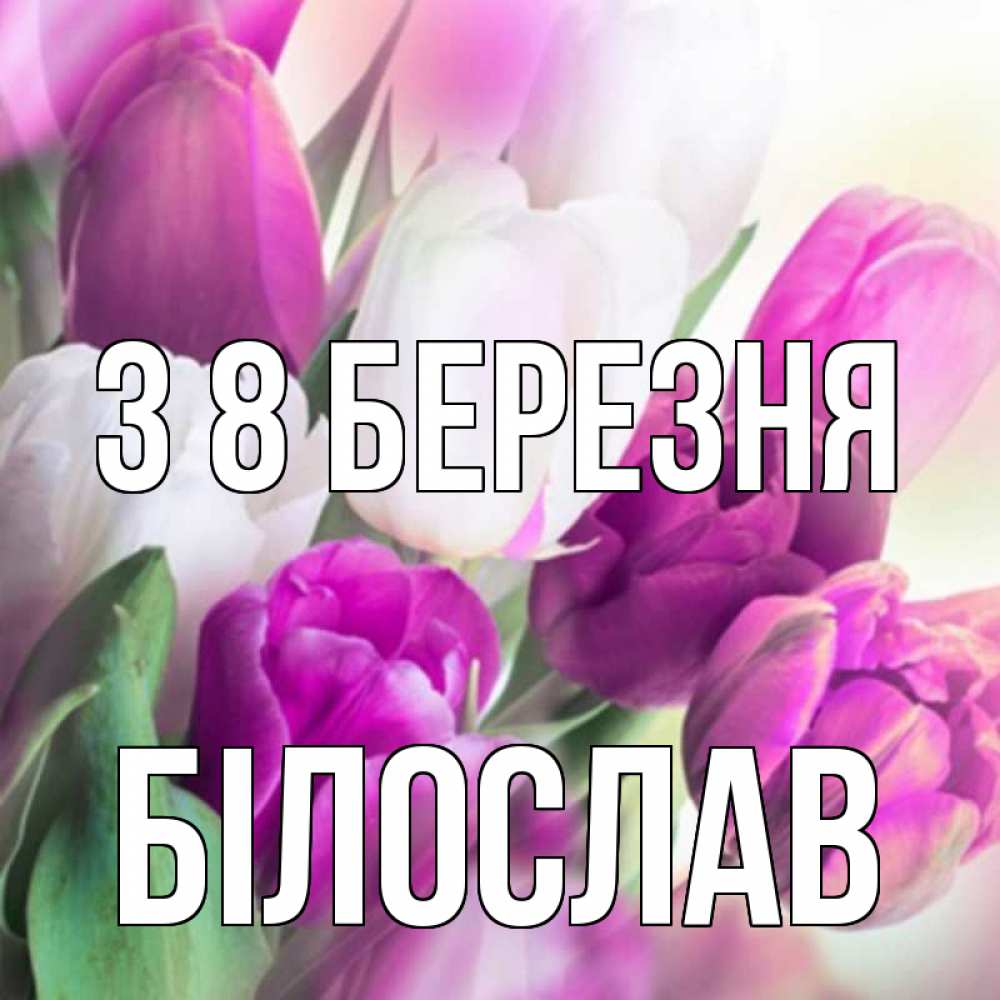 Открытка на каждый день з підписом, Білослав З 8 БЕРЕЗНЯ весна 1 Прикольна листівка з побажанням онлайн скачати безкоштовно 
