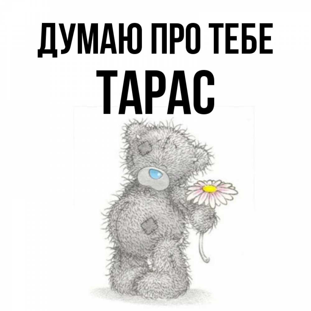 Открытка на каждый день з підписом, Тарас Думаю про тебе мысли только о тебе Прикольна листівка з побажанням онлайн скачати безкоштовно 