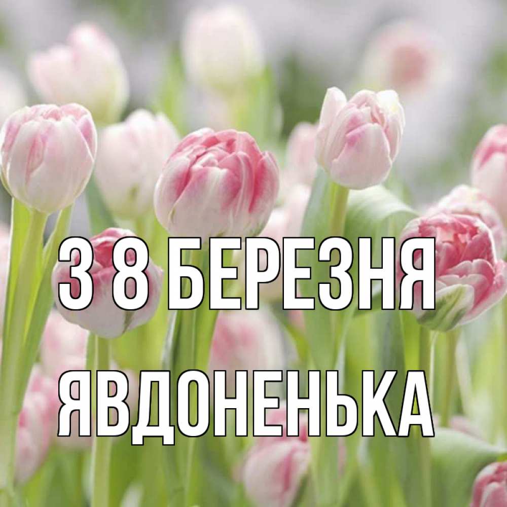 Открытка на каждый день з підписом, Явдоненька З 8 БЕРЕЗНЯ цветы Прикольна листівка з побажанням онлайн скачати безкоштовно 