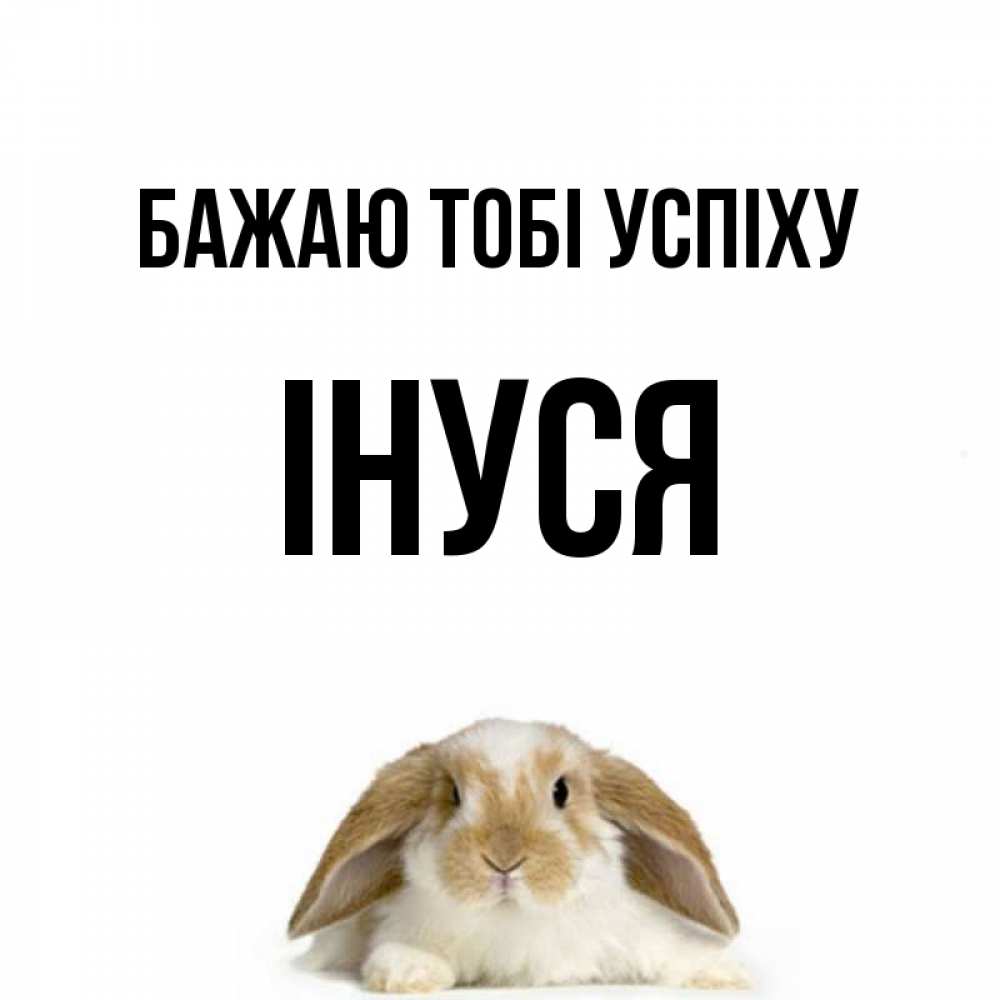 Открытка на каждый день з підписом, Інуся Бажаю тобі успіху открытки с произвольным текстом который можно вставить в открытку и создать ее самостоятельно бесплатно онлайн Прикольна листівка з побажанням онлайн скачати безкоштовно 