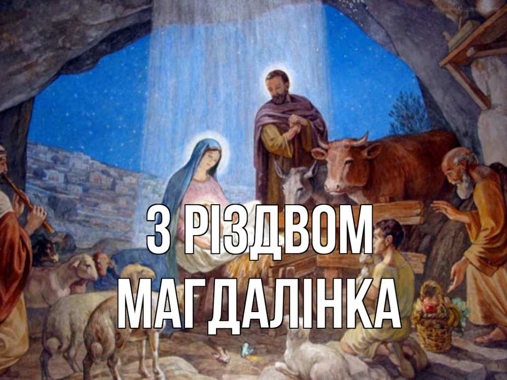 Открытка на каждый день з підписом, Магдалінка З Різдвом Хлев с животными, Иисус, рождество Прикольна листівка з побажанням онлайн скачати безкоштовно 