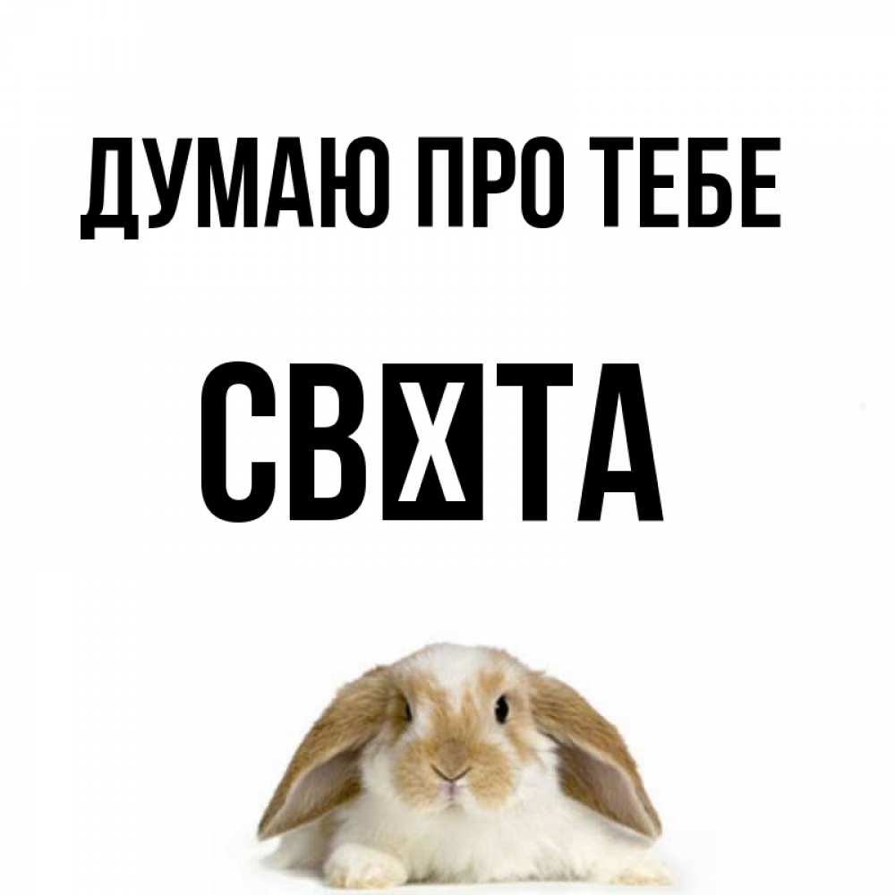 Открытка на каждый день з підписом, Свєта Думаю про тебе подписать своими руками онлайн Прикольна листівка з побажанням онлайн скачати безкоштовно 