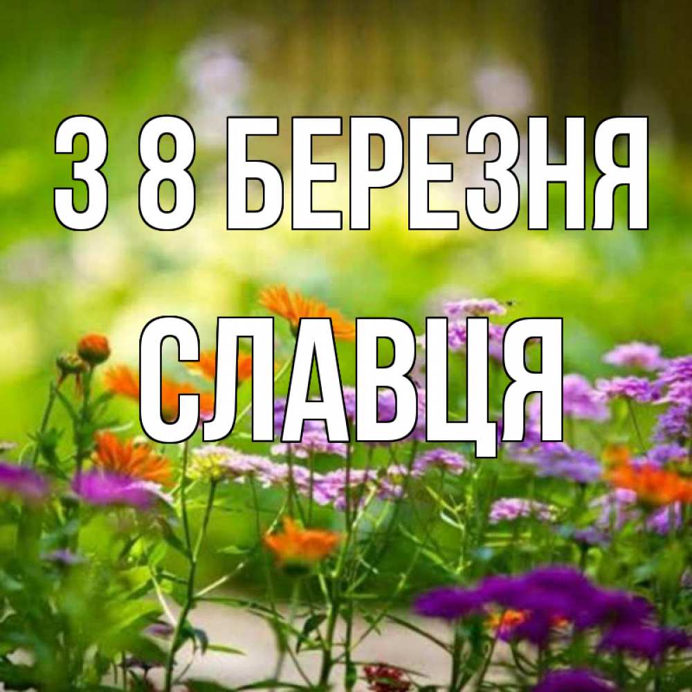 Открытка на каждый день з підписом, Славця З 8 БЕРЕЗНЯ цветы Прикольна листівка з побажанням онлайн скачати безкоштовно 