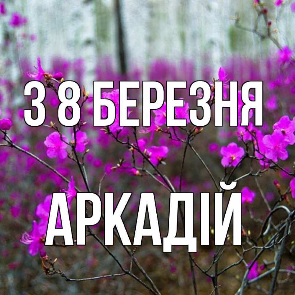 Открытка на каждый день з підписом, Аркадій З 8 БЕРЕЗНЯ дикие цветы Прикольна листівка з побажанням онлайн скачати безкоштовно 