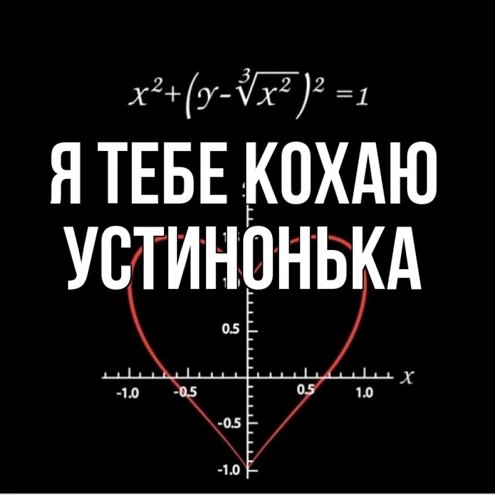 Открытка на каждый день з підписом, Устинонька Я тебе кохаю сердечная формула Прикольна листівка з побажанням онлайн скачати безкоштовно 