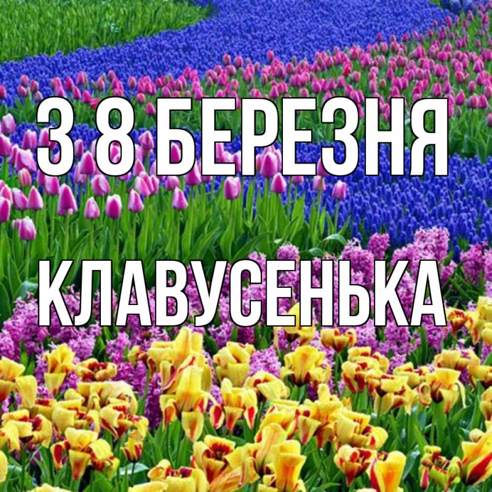 Открытка на каждый день з підписом, Клавусенька З 8 БЕРЕЗНЯ цветы Прикольна листівка з побажанням онлайн скачати безкоштовно 