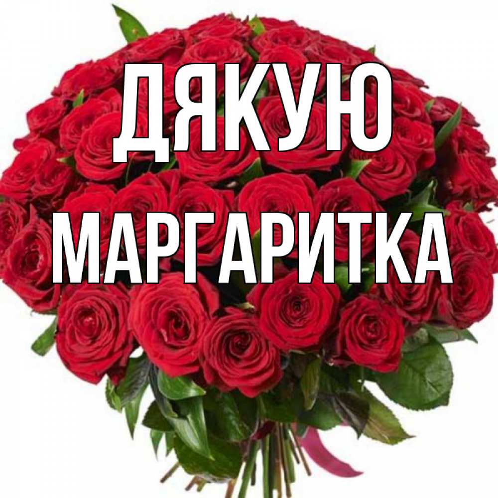 Открытка на каждый день з підписом, Маргаритка Дякую букет красных роз Прикольна листівка з побажанням онлайн скачати безкоштовно 