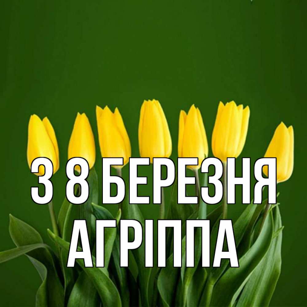 Открытка на каждый день з підписом, Агріппа З 8 БЕРЕЗНЯ желтого цвета 3 Прикольна листівка з побажанням онлайн скачати безкоштовно 