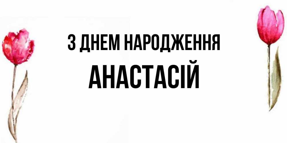 Открытка на каждый день з підписом, Анастасій З Днем народження открытки акварелью с цветами Прикольна листівка з побажанням онлайн скачати безкоштовно 