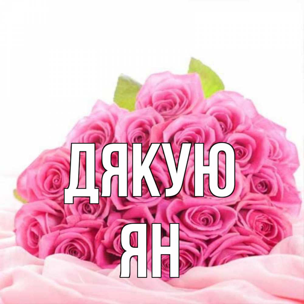 Открытка на каждый день з підписом, Ян Дякую розовые розы с подписью Прикольна листівка з побажанням онлайн скачати безкоштовно 
