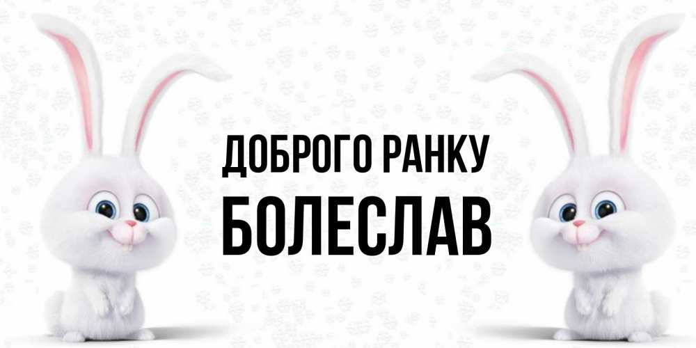 Открытка на каждый день з підписом, Болеслав Доброго ранку кролики с длинными ушками Прикольна листівка з побажанням онлайн скачати безкоштовно 