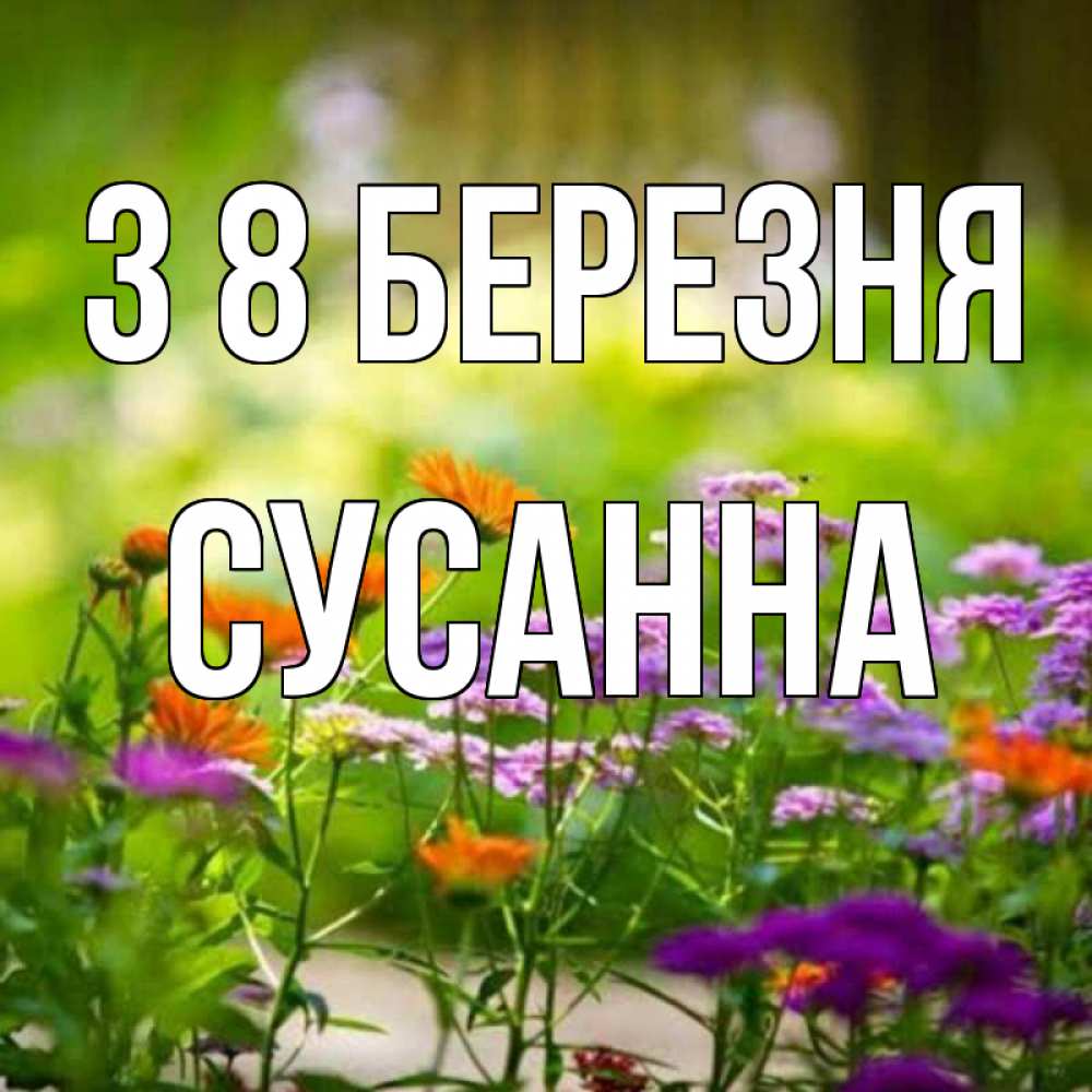 Открытка на каждый день з підписом, Сусанна З 8 БЕРЕЗНЯ цветы Прикольна листівка з побажанням онлайн скачати безкоштовно 