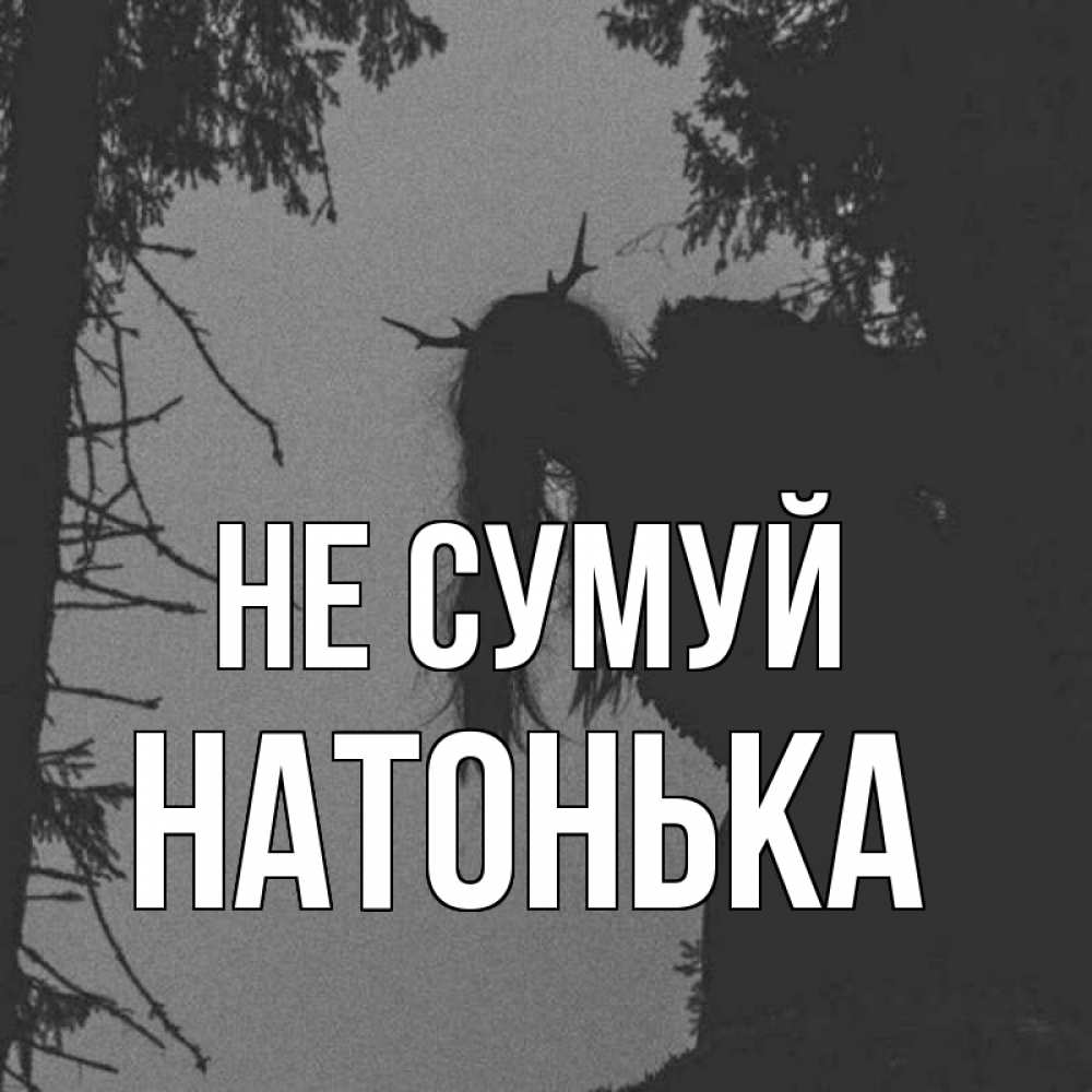 Открытка на каждый день з підписом, Натонька Не сумуй чудище лесное Прикольна листівка з побажанням онлайн скачати безкоштовно 