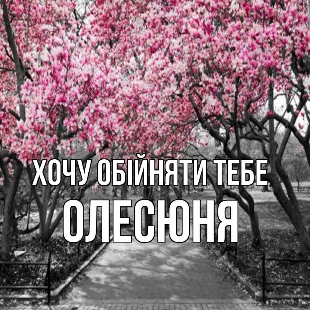 Открытка на каждый день з підписом, Олесюня Хочу обійняти тебе обработанное фото Прикольна листівка з побажанням онлайн скачати безкоштовно 
