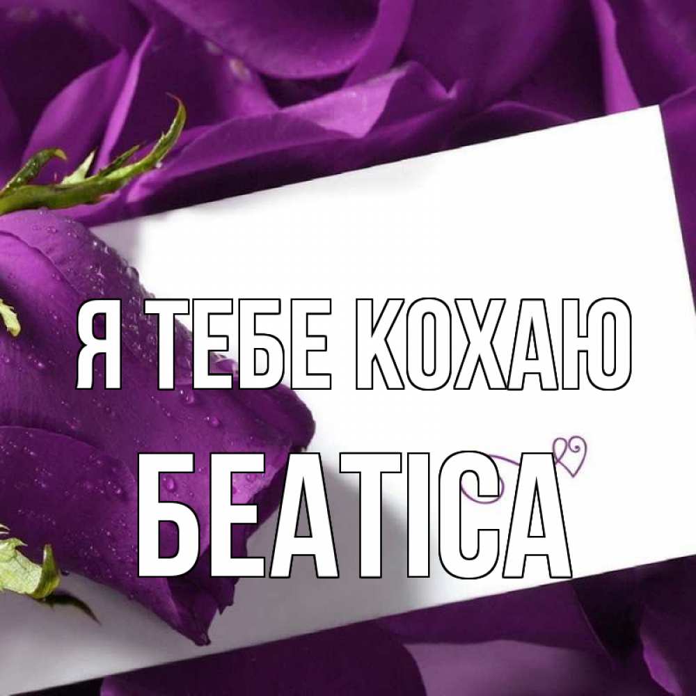 Открытка на каждый день з підписом, Беатіса Я тебе кохаю роза Прикольна листівка з побажанням онлайн скачати безкоштовно 