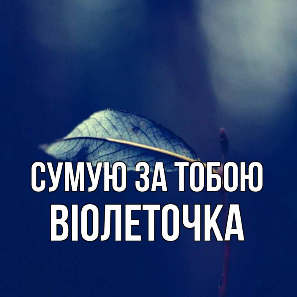 Открытка на каждый день з підписом, Віолеточка Сумую за тобою одна ветка 1 Прикольна листівка з побажанням онлайн скачати безкоштовно 